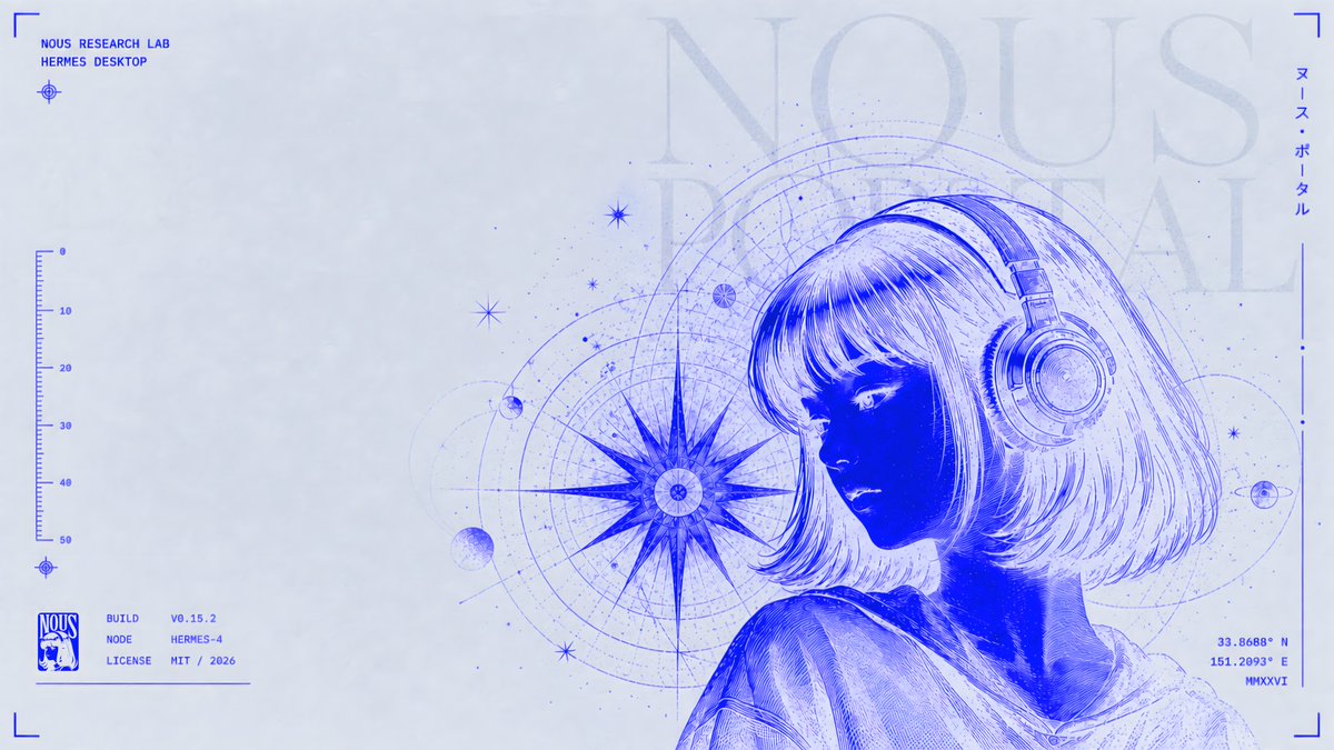 Blue technical illustration of a hooded figure, a star, and geometric construction lines
